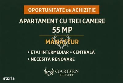 Apartament cu 3 camere în Mănăștur
