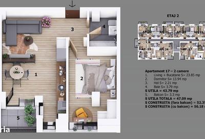 Apartament cu 2 camere în Odăile - 2