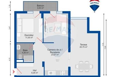 Apartament cu 2 camere, balcon, terasa de 21mp, de vanzare, Santandrei - 5