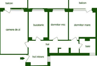 Apartament 3 camere luminos, spatios si bine compartimentat Apartament 3 camere luminos, spatios si bine compartimentat - 3