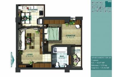 Promotie apartament 2 camere semidecomandat direct de la dezvoltator! - 3