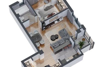 Apartament cu 2 camere în Dacia