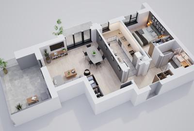 Apartament 2 camere, cartier privat si modern cu incalzire in pardoseala - 1