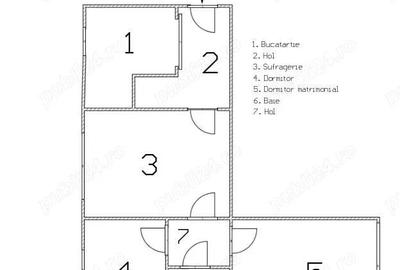 Apartament cu 3 camere semidecomandat în Ozana
