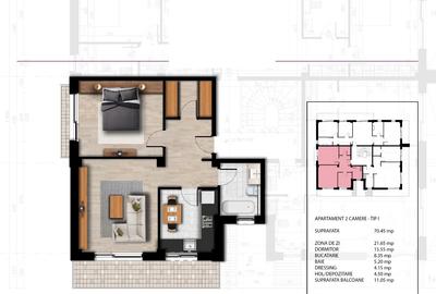 Apartament cu 2 camere semidecomandat în Bucium - 6