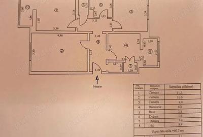 Apartament cu 3 camere decomandat în Țiglina 2 - 1