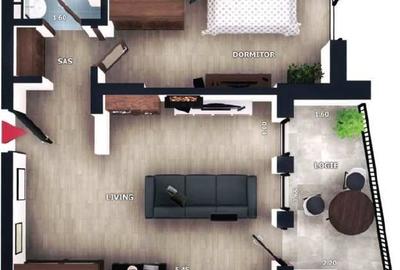 Apartament cu 2 camere semidecomandat în Florești - 1