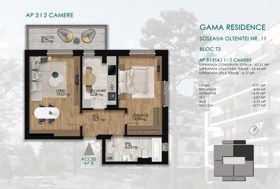 Apartament cu 2 camere decomandat în Olteniței - 1