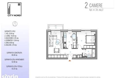 Apartament cu 2 camere decomandat în Tunari - 2
