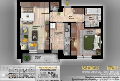 Apartament cu 2 camere decomandat în Titan
