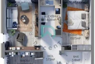 Apartament cu 3 camere decomandat, mobilat în Tractorul - 7