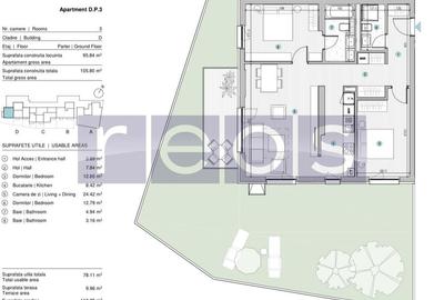 VANZARE APARTAMENT 3 CAMERE | STRAULESTI | 96MP | TERASA | COMPLEX NOU - 18