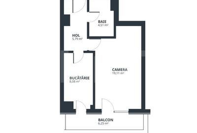 Apartament de 1 camera, 43,74 mp, zona Tatarasi - 2