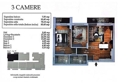 Apartament cu 3 camere în Titan - 11
