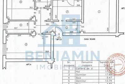 Apartament cu 3 camere decomandat în Central