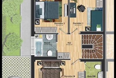 Duplex cu 5 camere cu Teren 325 Mp în Odăi - 34