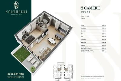 Apartament cu 2 camere decomandat în Băneasa - 2