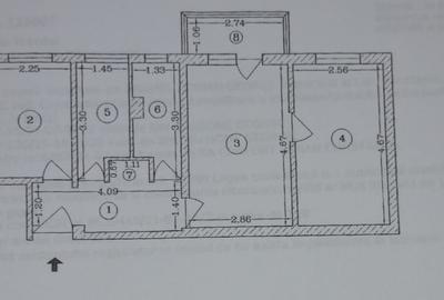 Apartament cu 3 camere semidecomandat în Km 4-5 - 1