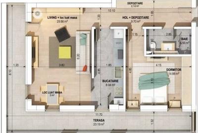 Apartament cu 2 camere decomandat în Tractorul