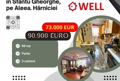 De vânzare apartament cu 3 camere în Sfântu Gheorghe, pe Aleea. Hărniciei - 1
