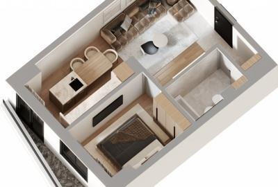 *BLOC NOU*Apartament 1 camera 45 mp,Pasarela Octav Bancila - 2