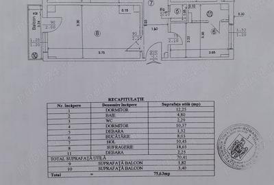 Apartament cu 3 camere decomandat în Prundu
