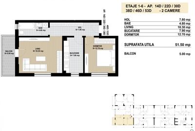 Apartament 2 camere decomandat Grand Arena Dealul Cucului. - 2
