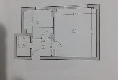 Garsonieră decomandată în Central