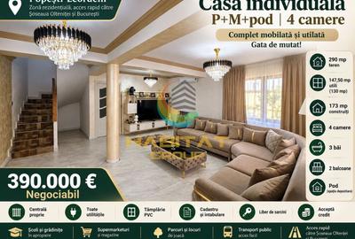 Casă individuală cu 4 camere cu Canalizare în Central