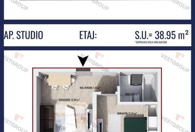Apartament cu 2 camere în Roșu - 2