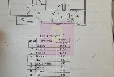 Apartament cu 3 camere decomandat în Centrul Civic