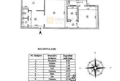 Apartament cu 3 camere în Canta