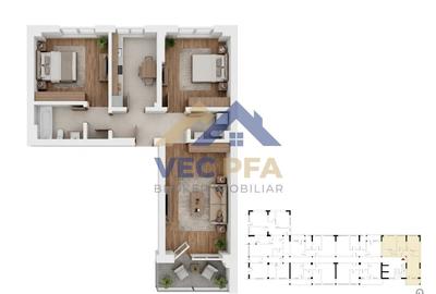 Apartament cu 3 camere în Central - 1