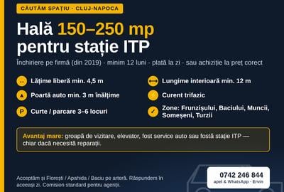 Spațiu industrial, de 150 mp, în Mănăștur