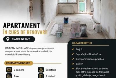 Apartament cu 3 camere semidecomandat în Dărmănești