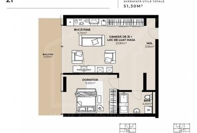 Apartament cu 2 camere semidecomandat în Dâmbul Rotund - 4