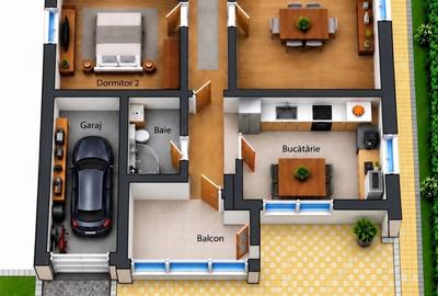 Apartament cu 3 camere decomandat în Central