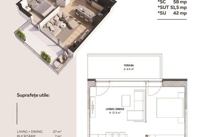 Apartament cu 2 camere decomandat în Aviației - 6