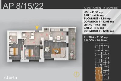 Apartament cu 3 camere în Industriilor - 7