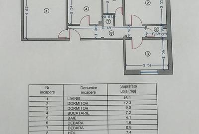 Apartament cu 3 camere decomandat în Inel II