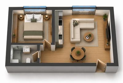 Apartament cu 2 camere semidecomandat în Barbu Văcărescu