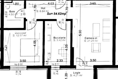 Apartament cu 2 camere semidecomandat în Aradului