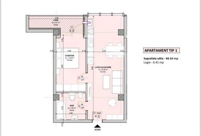 Apartament cu 2 camere semidecomandat în Central - 1