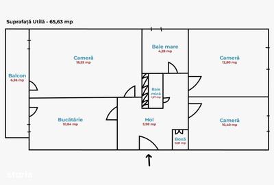 Apartament cu 3 camere decomandat în Mazepa 2
