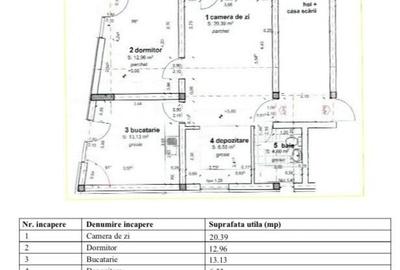 Apartament cu 3 camere în Central