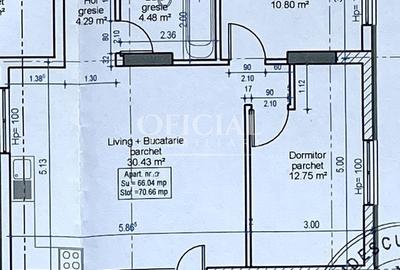 Apartament cu 3 camere semidecomandat în Florești - 1