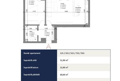 Apartament cu 2 camere decomandat în Alexandru cel Bun