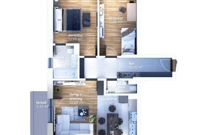 Apartament cu 3 camere în Timișoara