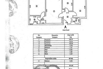 Apartament cu 3 camere semidecomandat în Micro 17