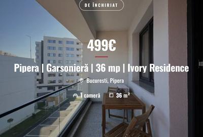 Garsonieră decomandată, mobilată în Pipera